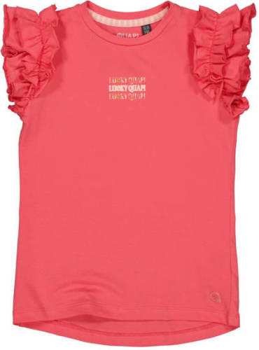 Quapi T-shirt met ruches rood