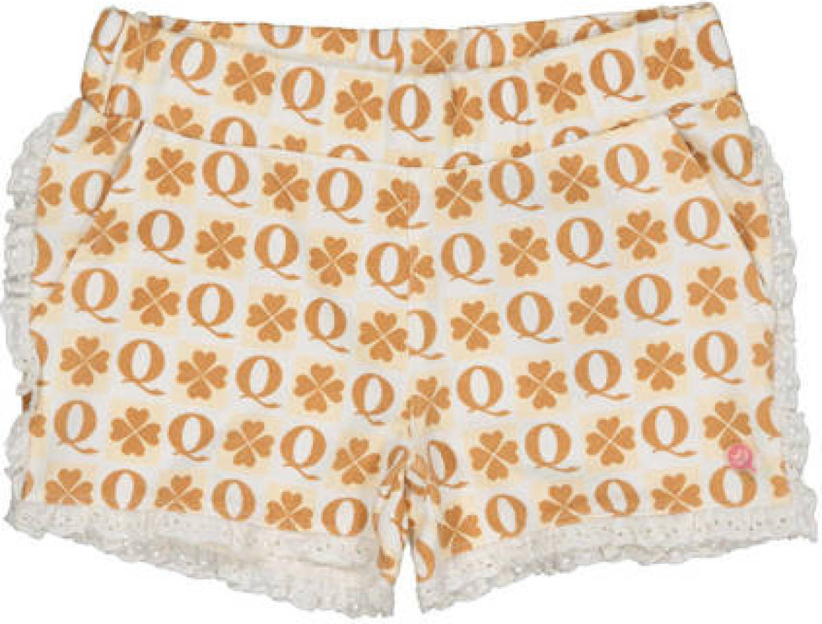 Quapi regular fit short met zijstreep wit/oranje