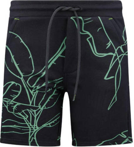 Retour Denim sweatshort Xavier met all over print donkergrijs/mintgroen