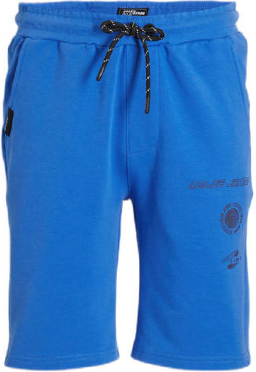 Indian Blue Jeans sweatshort met printopdruk hardblauw