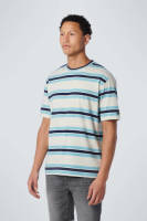 No Excess gestreept T-shirt light aqua