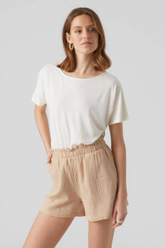 VERO MODA top VMMARIJUNE met kant offwhite