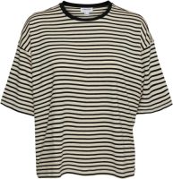 AWARE by VERO MODA gestreept T-shirt VMFIONA ecru/zwart