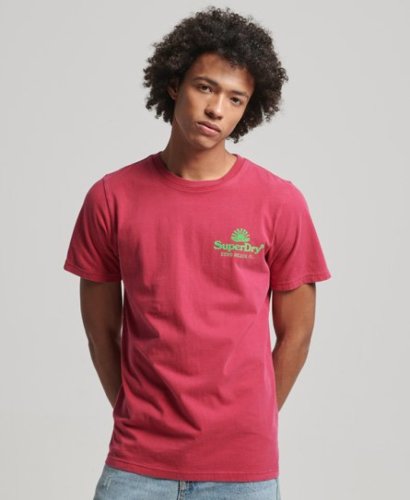 Superdry oversized T-shirt met printopdruk beetroot pink