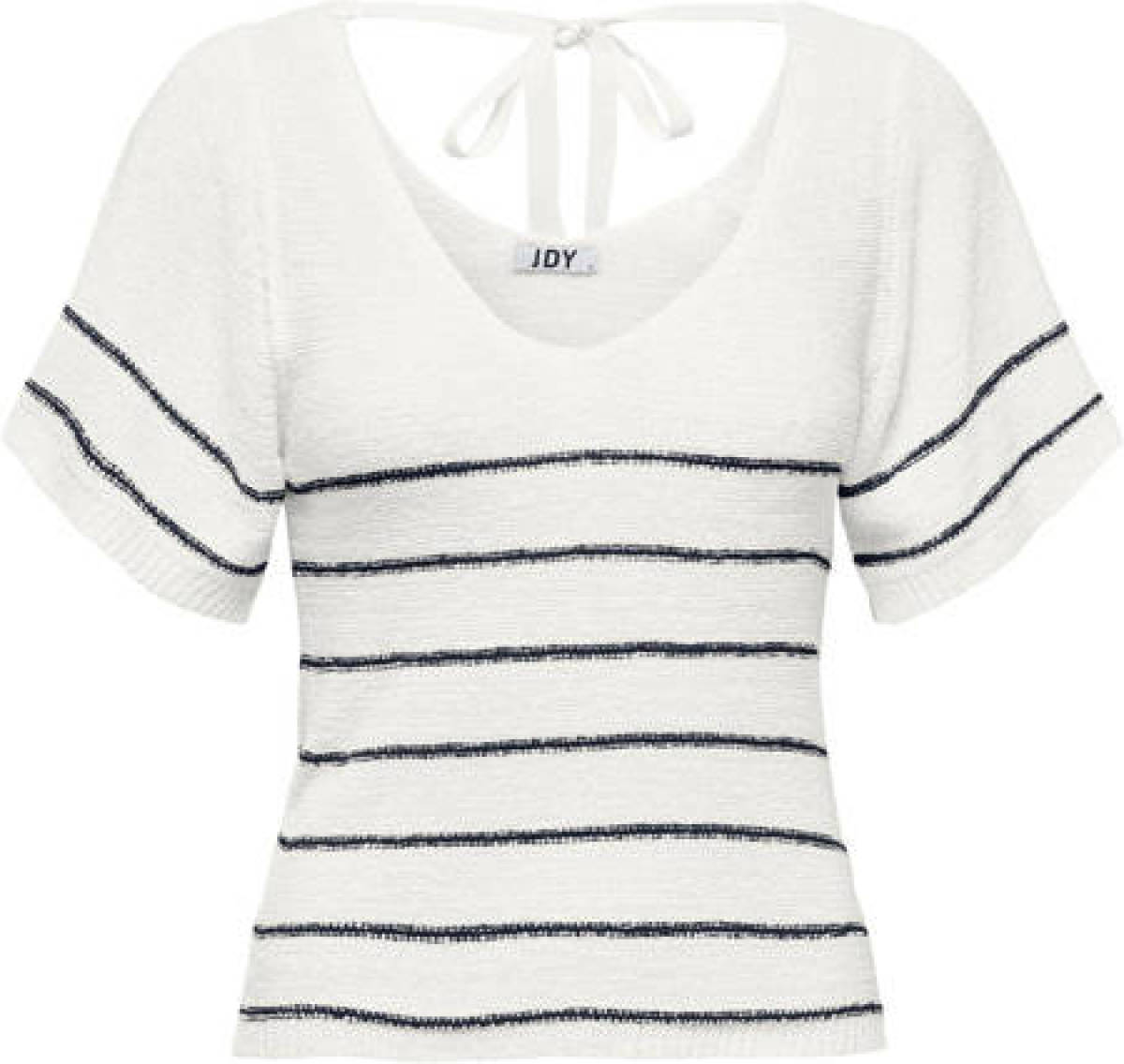 JDY gestreepte gebreide top JDYDESHA wit/donkerblauw