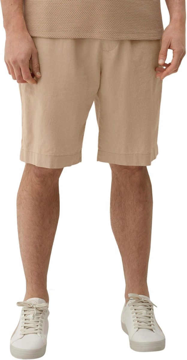 s.Oliver regular fit short detroit met linnen beige