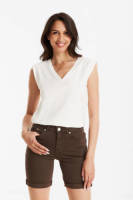 anytime denim short donkerbruin