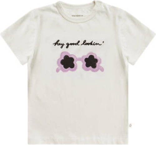 Your Wishes baby T-shirt met printopdruk ecru