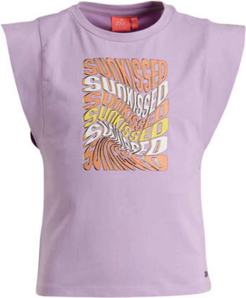 29FT T-shirt met tekstopdruk lila