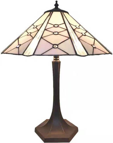 HAES deco - Tiffany Tafellamp Roze Ø 42x54 cm Fitting E27 / Lamp max 2x60W