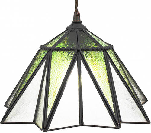 HAES deco - Hanglamp Tiffany Transparant, Groen Ø 31x107 cm E27/max 1x40W