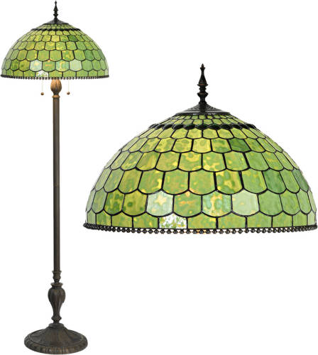 HAES deco - Tiffany Vloerlamp Groen Ø 51x165 cm