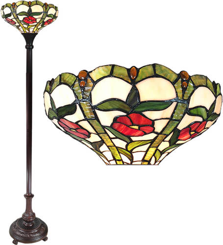 HAES deco - Tiffany Vloerlamp Beige Ø 31x186 cm