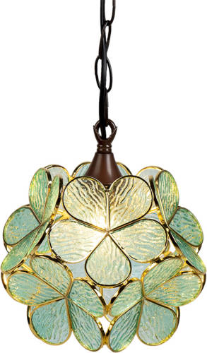 HAES deco - Hanglamp Tiffany Groen 21x21x17/90 cm