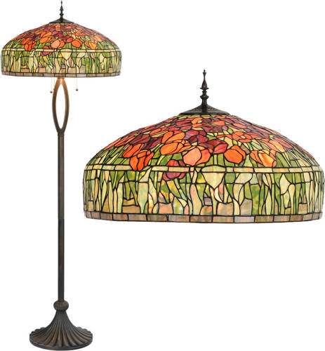 HAES deco - Tiffany Vloerlamp Meerkleurig Ø 56x165 cm E27/max 3x60W