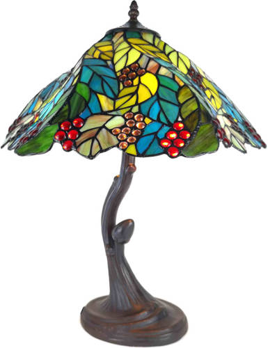 HAES deco - Tiffany Tafellamp Groen Ø 43x54 cm Fitting E27 / Lamp max 2x60W