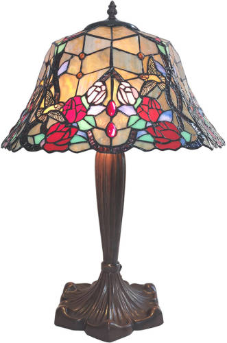 HAES deco - Tiffany Tafellamp Meerkleurig Ø 42x58 cm Fitting E27 / Lamp max 2x60W