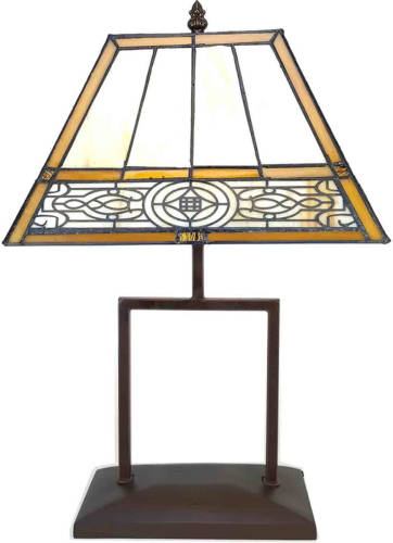 HAES deco - Tiffany Tafellamp Creme 28x20x44 cm Fitting E27 / Lamp max 1x60W