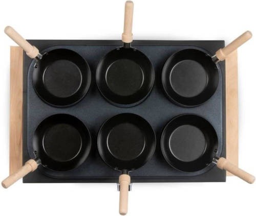 Wok and Hob 6 Domo Crepes - Apparaat 2 in 1 - 6 personen - 1000 W - Anti -adhesive
