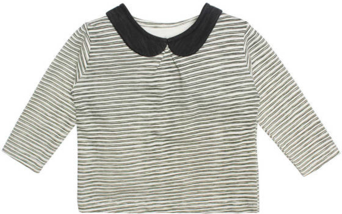 Moodstreet Petit baby gestreepte longsleeve Charlie antraciet