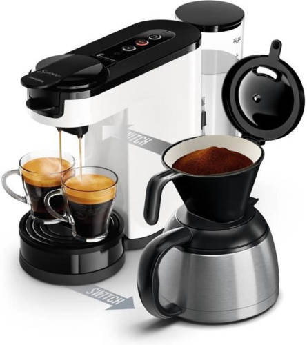 Coffee Machine 2 in 1 senseo switch Philips HD6592/05, 2 in 1 met filter en pod, geïsoleerde verzen, crema plus