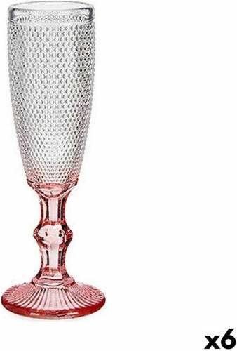 Vivalto Champagneglas Roze Transparant Glas 6 Stuks (180 ml)