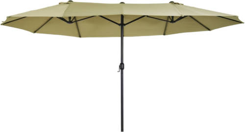 Zenzee Tuinparasol - Terrasparasol - Parasols - Zonnescherm - Zonwering - Ovaal - Licht/Koffie 460 x 270 x 240 cm