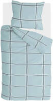 Walra Soft Squares flanel dekbedovertrek - 1-persoons (140x200/220 cm + 1 sloop) - Flanel - Blauw