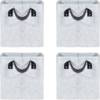 QUVIO Opbergmand Vilt - Grijs - Set van 4