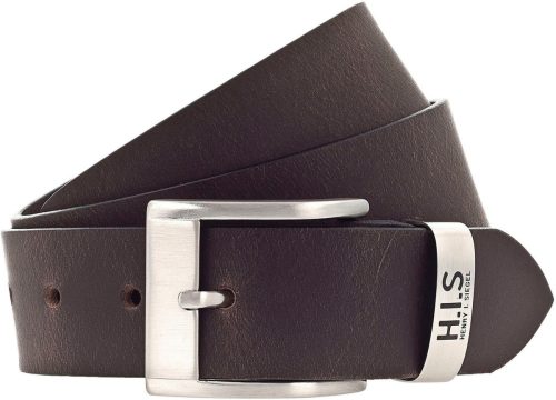 H.I.S Leren riem Riem van rundleer met metalen passant en logo