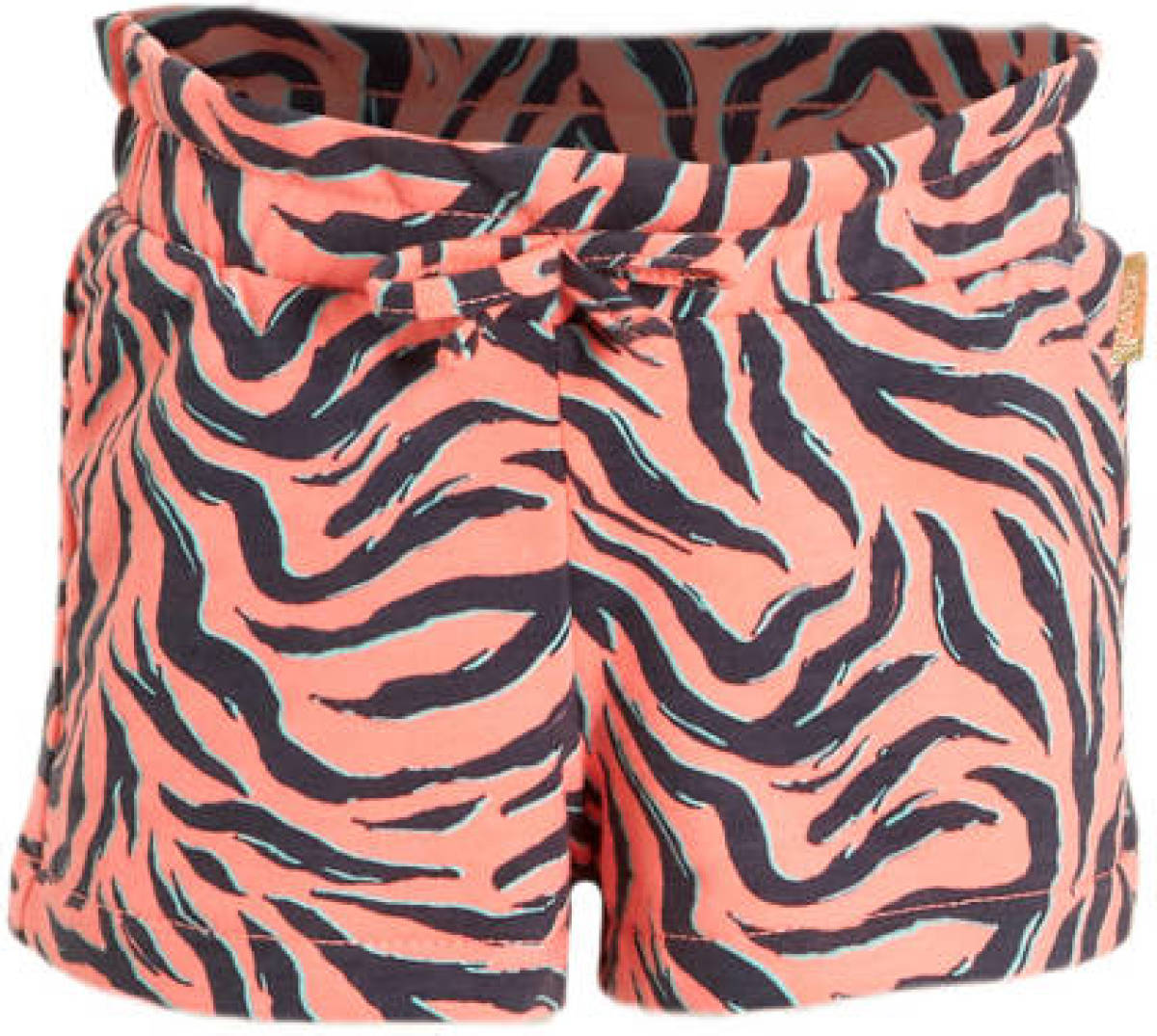 Orange Stars short Madelief met dierenprint oranje