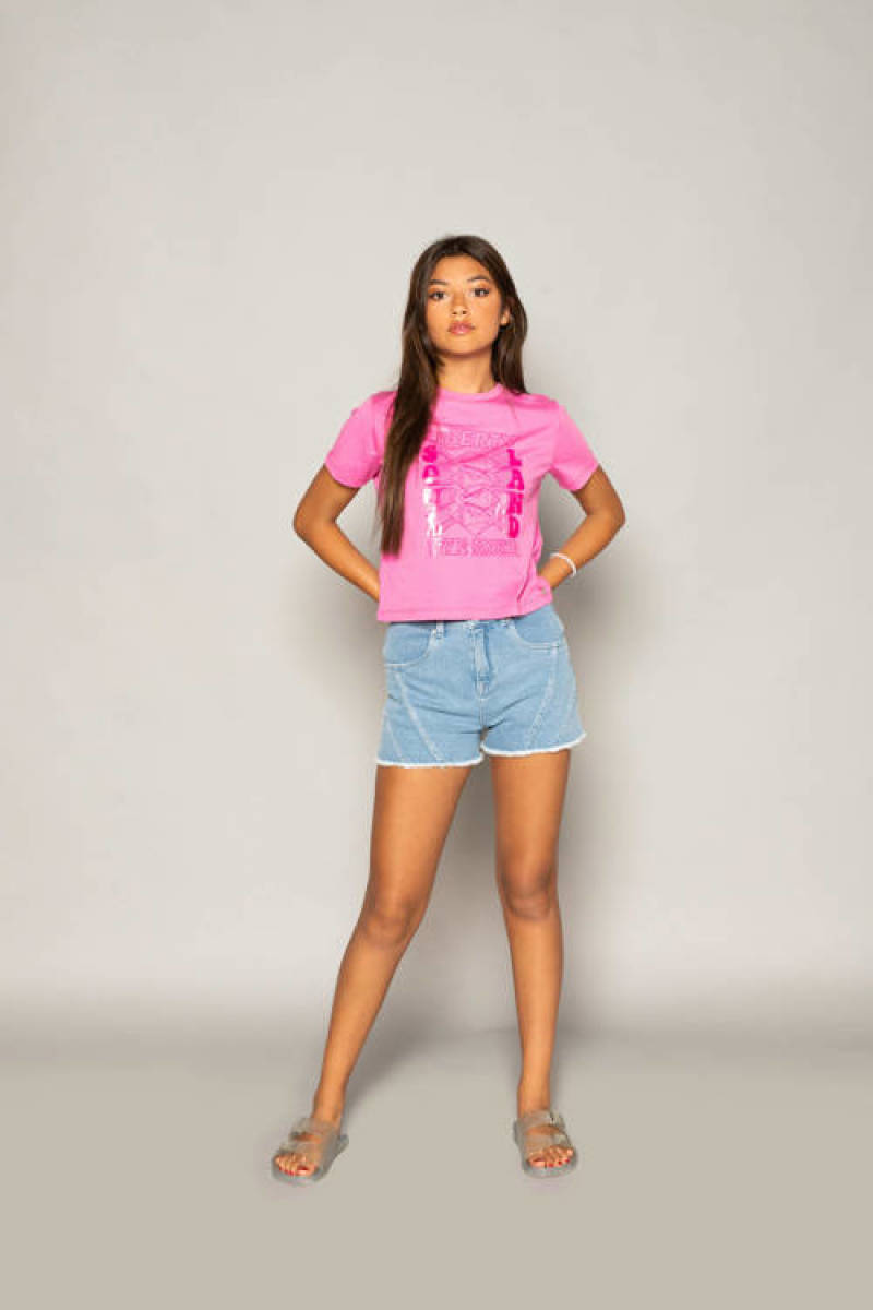 Frankie&Liberty T-shirt Ivy met printopdruk roze