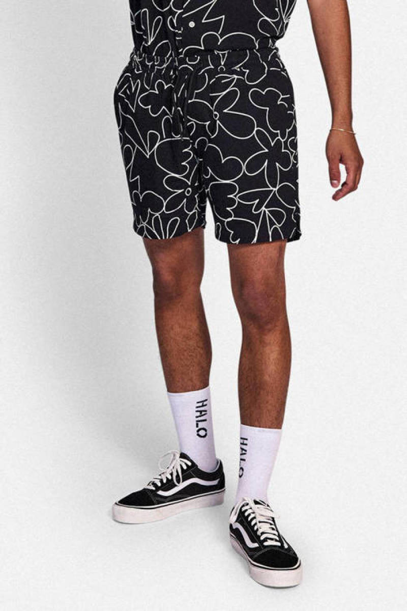 Redefined Rebel regular fit short RRHoward met all over print zwart