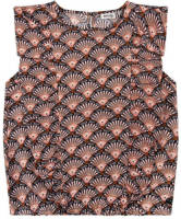 Daily7 top met all over print oranje/roze/zwart