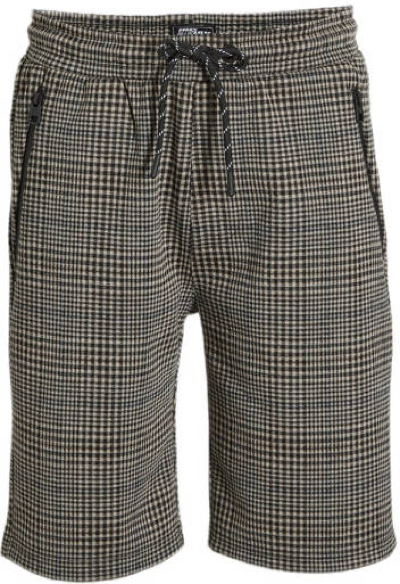 Indian Blue Jeans geruite short zand/zwart