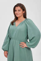Miljuschka by Wehkamp maxi jurk met pofmouwen mintgroen