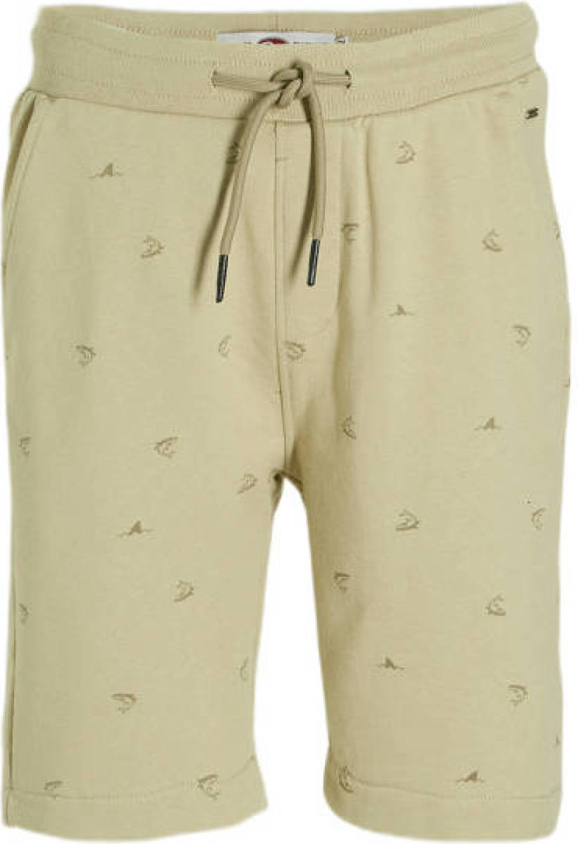 Petrol Industries sweatshort met all over print groenzand