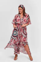 Miljuschka by Wehkamp maxi jurk met haarband roze