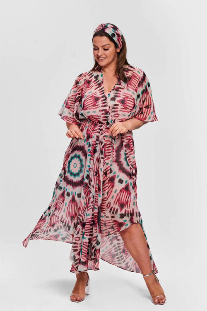 Miljuschka by Wehkamp maxi jurk met haarband roze