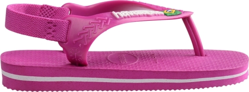 Havaianas Baby Brasil Logo II teenslippers met hielbandje roze