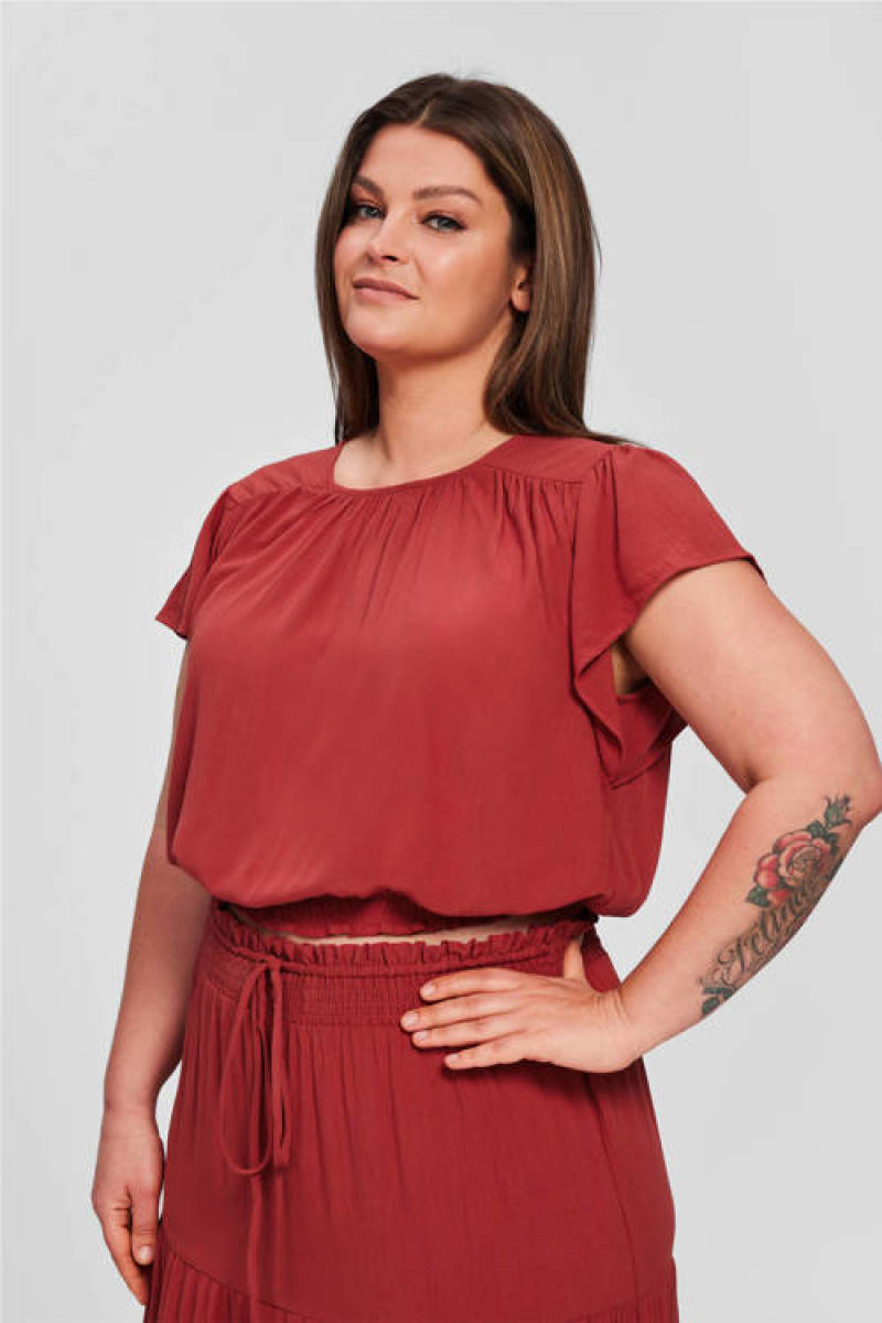 Miljuschka by Wehkamp top met striksluiting rood