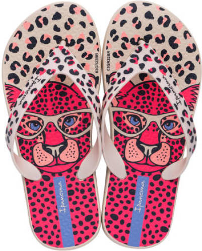 Ipanema Safari Fun teenslippers beige/roze