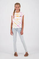 Vingino tie-dye T-shirt Hindra wit/roze/oranje