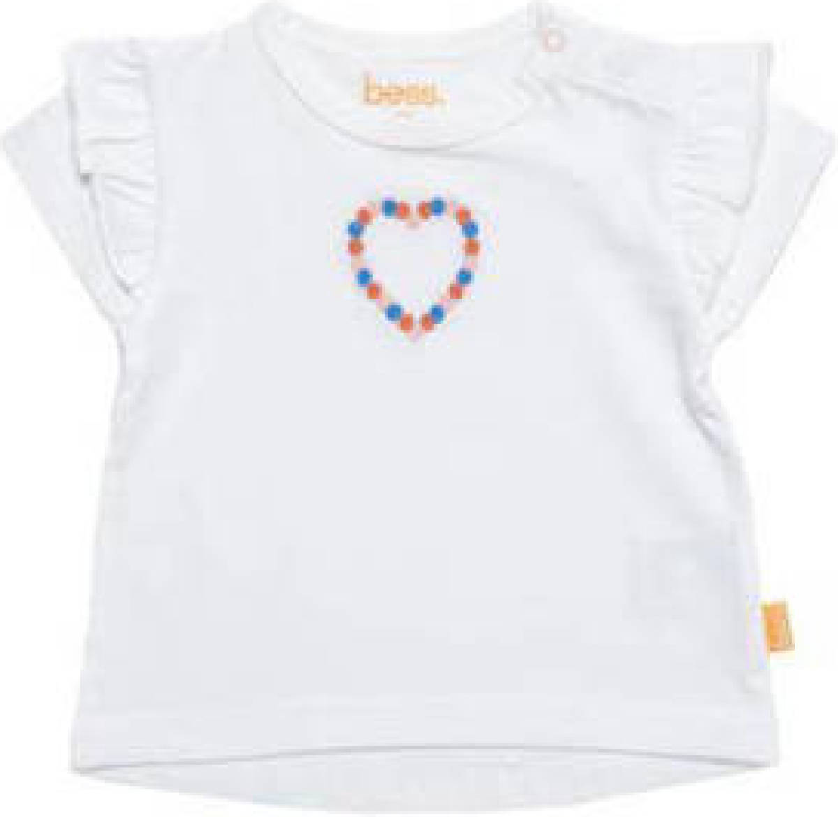 Bess baby T-shirt met hartjes en ruches wit