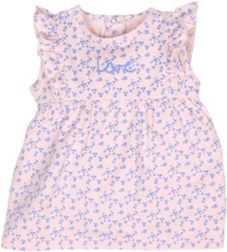 Bess gebloemde baby jurk roze/blauw