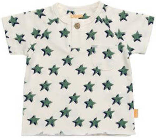 Bess baby T-shirt met sterren wit/groen