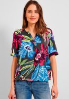 CECIL gebloemde top kaki/blauw/roze