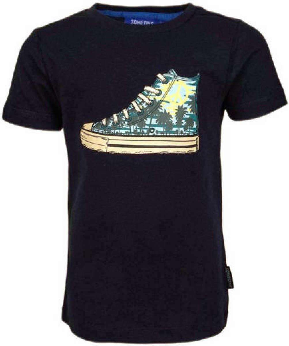 Someone T-shirt Brick met printopdruk donkerblauw