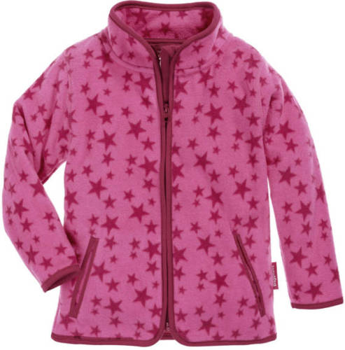 Playshoes fleece vest Stars met sterren roze/fuchsia