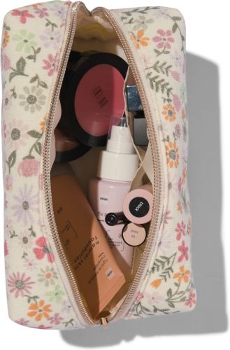 HEMA Toilettas Met Bloemen 17x12x8